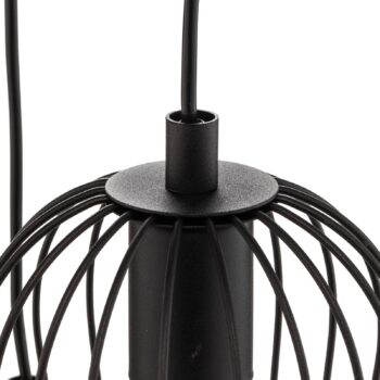 Závesná lampa Newtown čierna 3-plameň okrúhla
