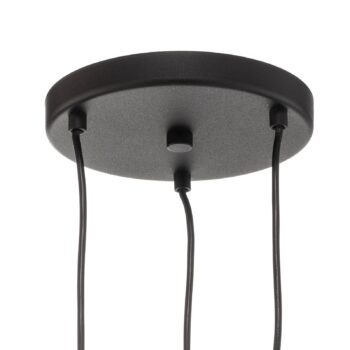 Závesná lampa Newtown čierna 3-plameň okrúhla