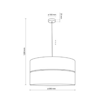Závesná lampa Nicol, čierna/drevený efekt, Ø 50 cm, 1 svetlo, 3 x E27