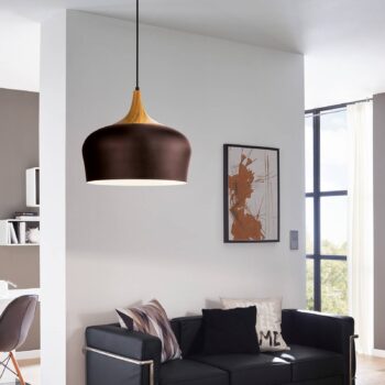 Závesná lampa Obregon v hnedej