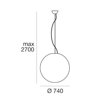 Závesná lampa Oh biela 75 cm