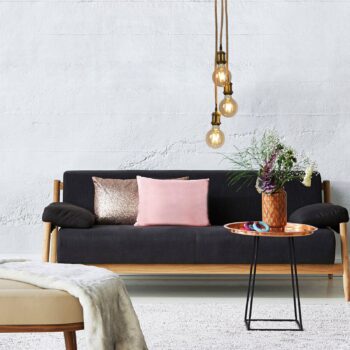 Závesná lampa Ontario, konopné lano, 3-plameňová