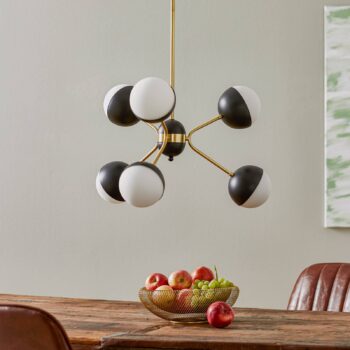 Závesná lampa Orbit, šesť-plameňová