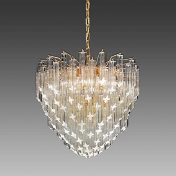 Závesná lampa Pioggia, 24 K pozlátená Ø 55 cm
