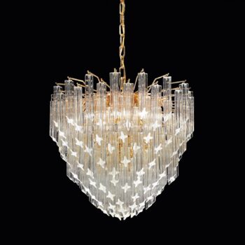 Závesná lampa Pioggia, 24 K pozlátená Ø 55 cm