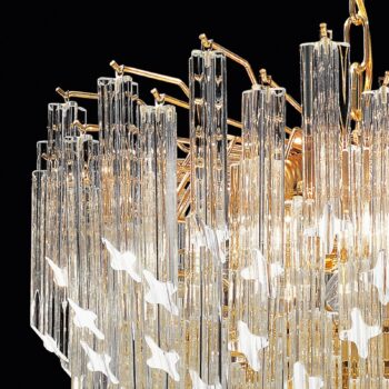 Závesná lampa Pioggia, 24 K pozlátená Ø 55 cm