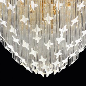 Závesná lampa Pioggia, 24 K pozlátená Ø 55 cm