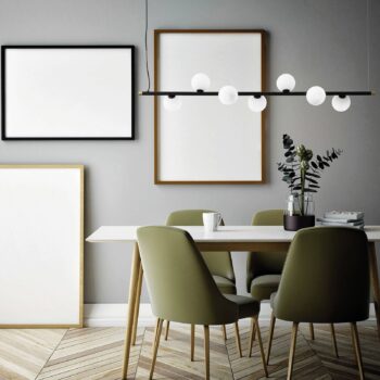 Závesná lampa Pomì, vodorovná, 7-plameňová