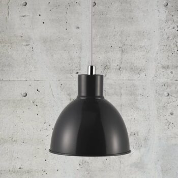Závesná lampa Pop s kovovým tienidlom, antracit