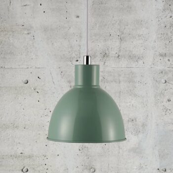 Závesná lampa Pop s kovovým tienidlom, zelená