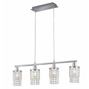 Závesná lampa Posh so závesom, 4-plameňová