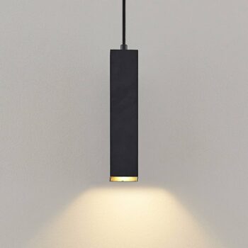Závesná lampa Prios Neliyah, 6 cm x 6 cm, čierna, kov, GU10