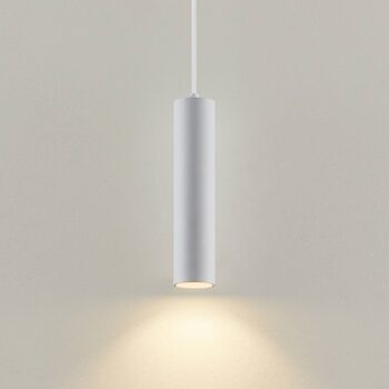 Závesná lampa Prios Neliyah, Ø 6 cm, biela, kov, GU10