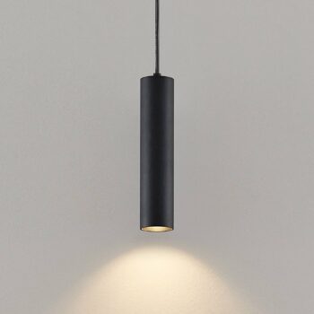 Závesná lampa Prios Neliyah, Ø 6 cm, čierna, kov, GU10