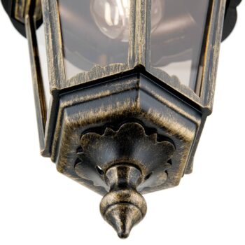 Závesná lampa Puchberg do exteriéru, čierno-zlatá