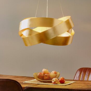 Závesná lampa Pura pozlátená, 60 cm, 3x E27