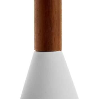 Závesná lampa Pure s dreveným prvkom, biela