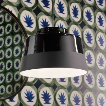 Závesná lampa Quindim z keramiky, Ø 40 cm, čierna