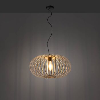 Závesná lampa Racoon s dreveným tienidlom