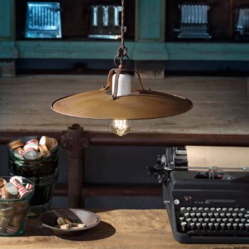 Závesná lampa Riccardo s veľkým kovovým tienidlom