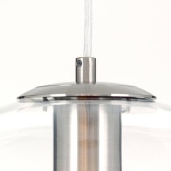 Závesná lampa Richard, kov nikel, sklo číre