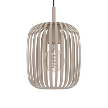 Závesná lampa Romazzina, piesková farba, oceľ, Ø 50 cm, 5 svetiel.