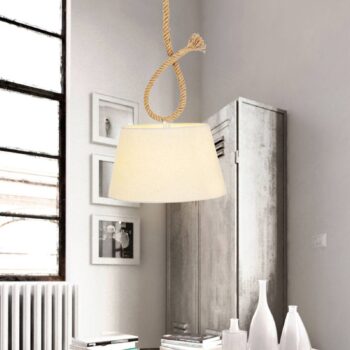 Závesná lampa Rope s textilným tienidlom, Ø 35 cm