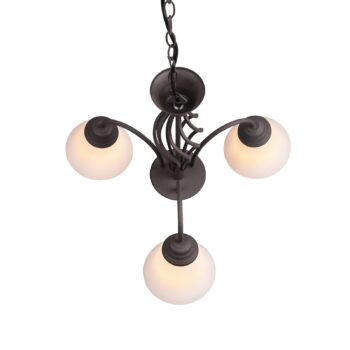 Závesná lampa Rustica, hrdzavá farba, 3-pl.