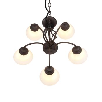 Závesná lampa Rustica, hrdzavá farba, 5-pl.