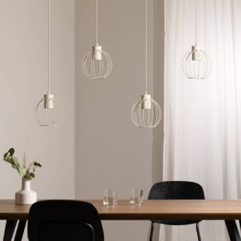 Závesná lampa STARLIGHT, krémovo biela, 4 svetlá, dĺžka 100 cm kov