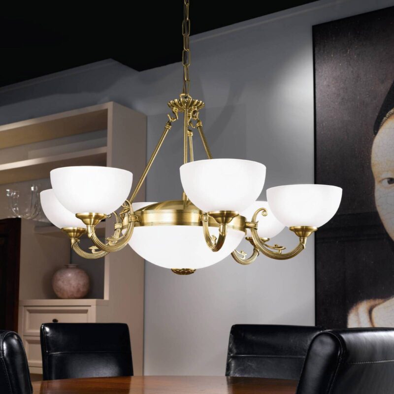 Závesná lampa Savy, osem svetiel Závesná lampa Savy, osem svetiel