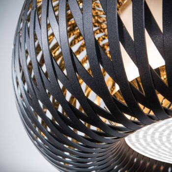 Závesná lampa Slamp Kalatos, čierna/zlatá/biela