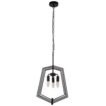Závesná lampa Slinky, 3-plameňová, čierna, Ø 35 cm