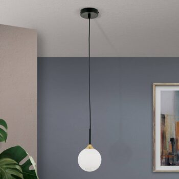 Závesná lampa Snowwhite, 1-plameňová, čierna