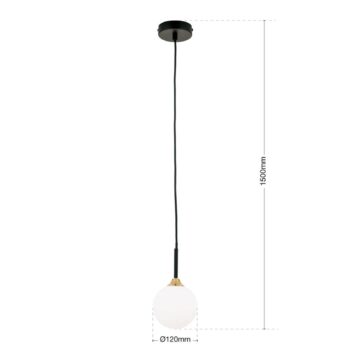 Závesná lampa Snowwhite, 1-plameňová, čierna