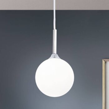 Závesná lampa Snowwhite, 1-plameňová, nikel
