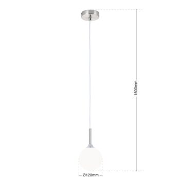 Závesná lampa Snowwhite, 1-plameňová, nikel