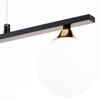 Závesná lampa Snowwhite, 5-plameňová, čierna