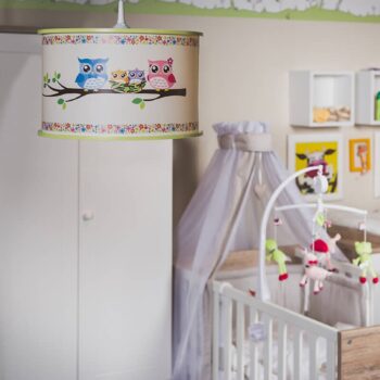 Závesná lampa Sova potlačená motívom sovy