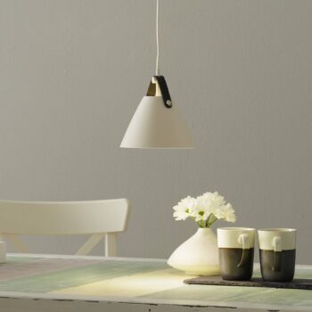 Závesná lampa Strap, Ø 16,5 cm, biela