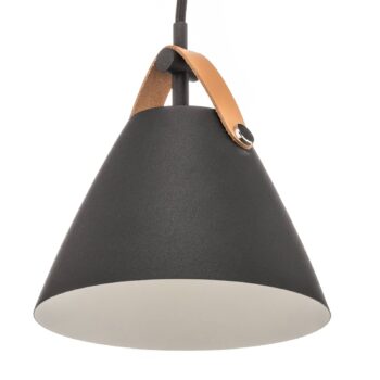 Závesná lampa Strap, Ø 16,5 cm, čierna