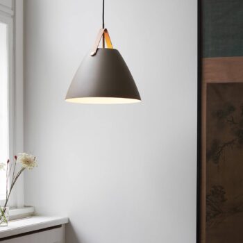 Závesná lampa Strap kovové tienidlo béžová 36 cm