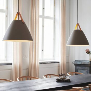 Závesná lampa Strap kovové tienidlo béžová 48 cm