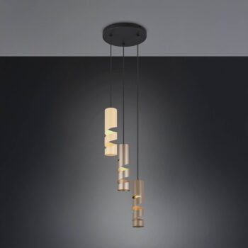 Závesná lampa Stream, viacfarebná, Ø 28 cm, 3 svetlá, kov, GU10