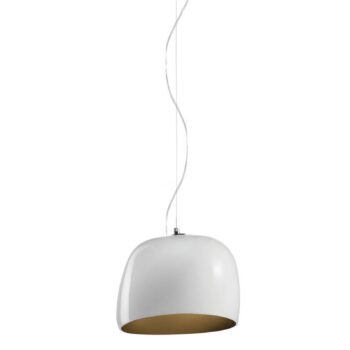 Závesná lampa Surface Ø 27 cm, E27 biela/hnedá