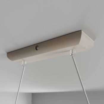 Závesná lampa Švédsko, starožitná biela/biela, textil, drevo, 2 svetlá
