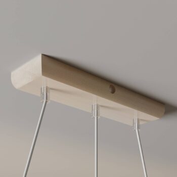 Závesná lampa Švédsko, starožitná biela/biela, textil, drevo, 3 svetlá