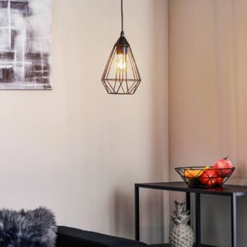 Závesná lampa Tarbes 1-plameň 17,5 cm čierna