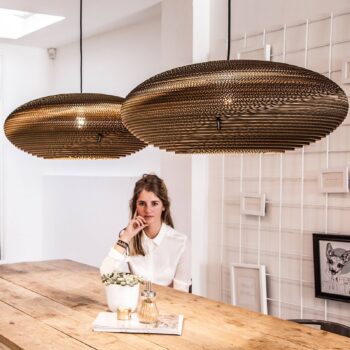 Závesná lampa Think Paper Jazzy, kartónové tienidlo, Ø 89 cm