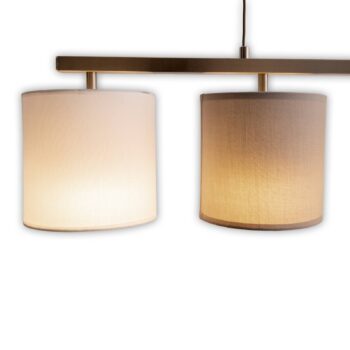 Závesná lampa Tilde, textilné, 4-pl, hnedá/béžová